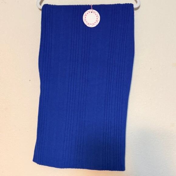 Umgee Blue Knit Mid-Skirt with Side Slits - Small Soft and Stretchy. - Picture 2 of 7
